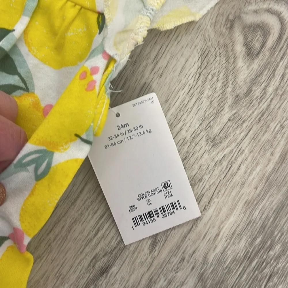 Carters girls lemon romper